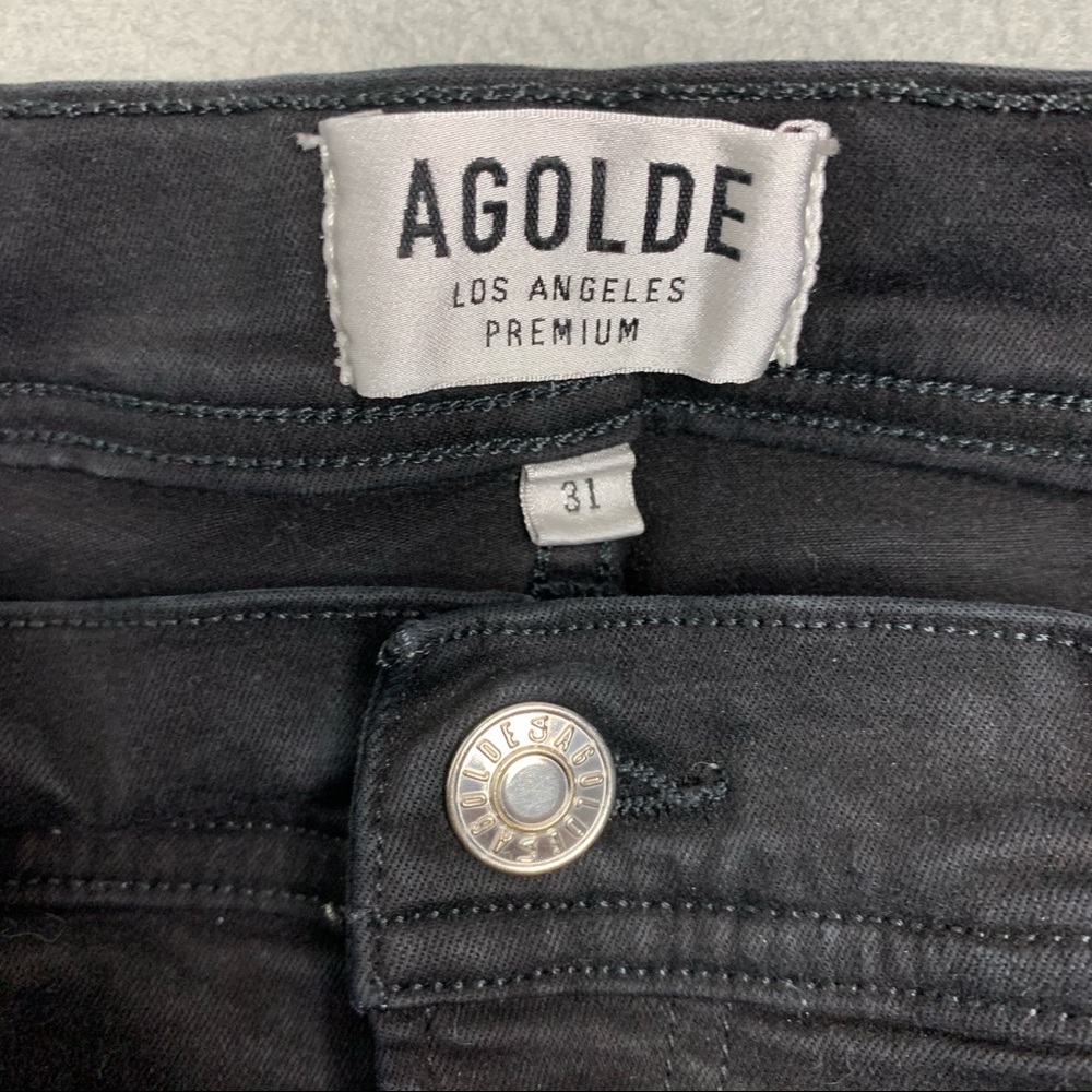 Agolde super high rise black skinny jeans size 31 - Picture 3 of 6